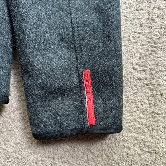 Prada Jacket Womens 44 Vtg 100% Wool US Size 8 1A8004 Authentic Grey Full Zip - Picture 8 of 14